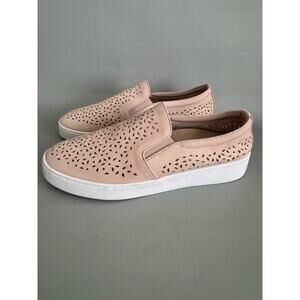 Vionic Kani Womens Size 8.5 Slip On Sneaker Nude Laser Cut Leather Comfort Shoe